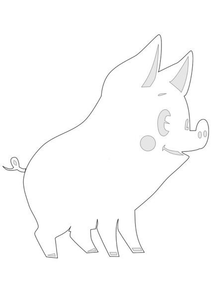 Трафарет поросенка для вырезания
