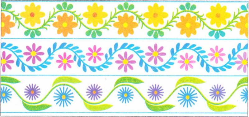 Цветочный орнамент в полосе