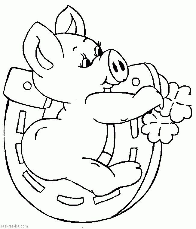 Поросенок трафарет