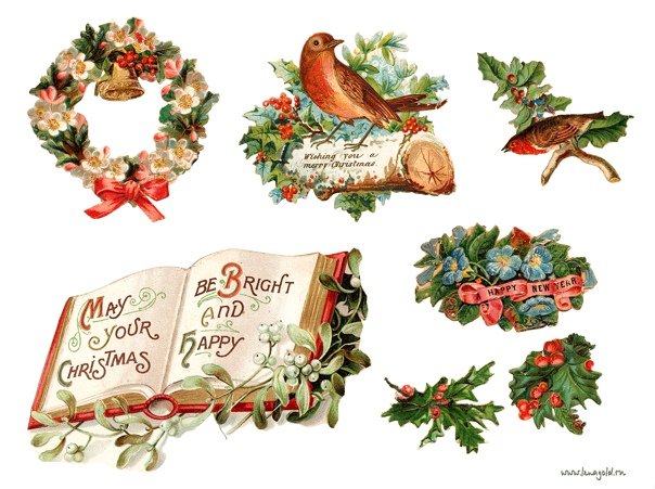 Новогодняя надпись для декупажа