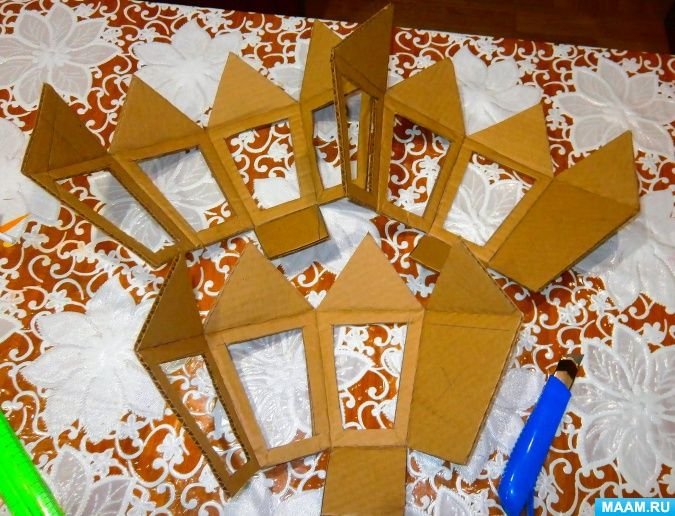 Фонарики из бумаги на новый год