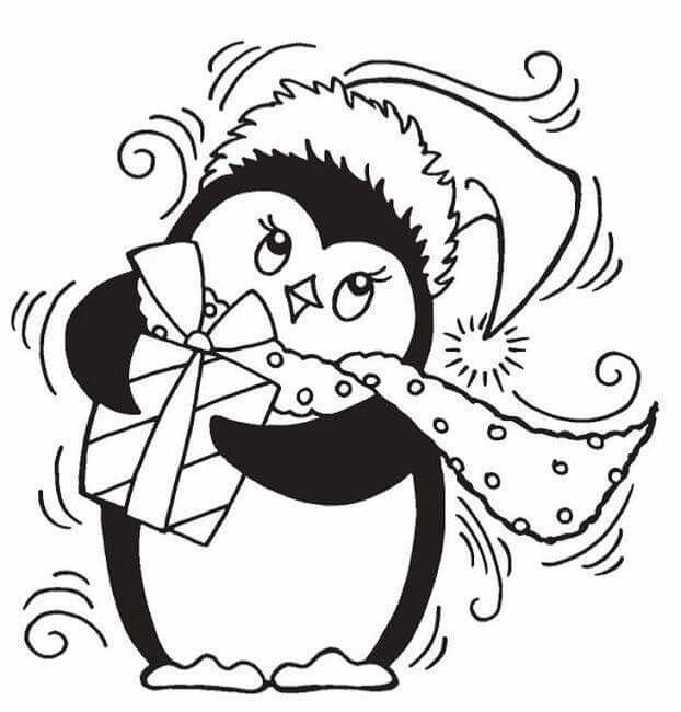 Пингвин раскраска для детей