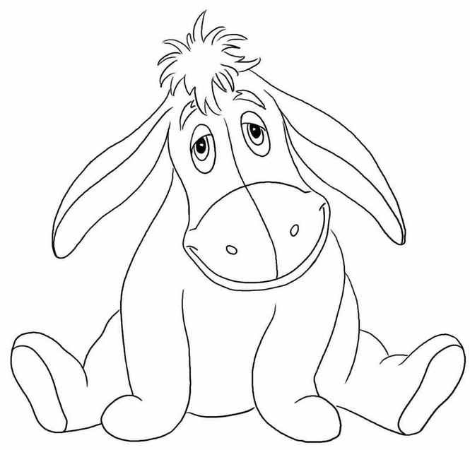 Ослик раскраска для детей