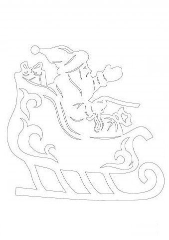 Новогодние украшения на окна сани