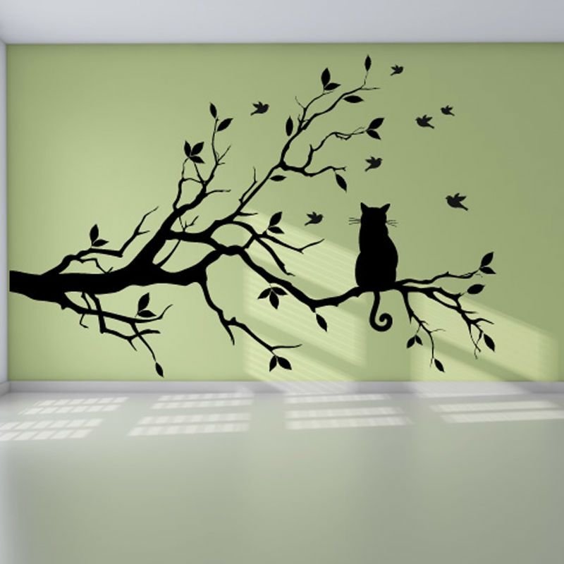 Трафареты деревьев для декора стен