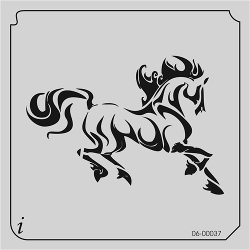 Трафарет тату лошади