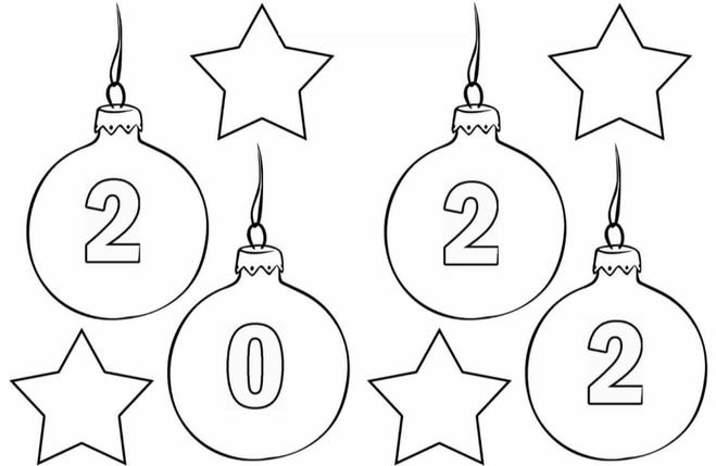 Новогодние шарики раскраска