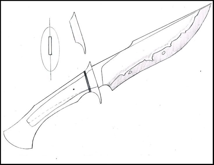 Нож Боуи чертеж с размерами из КС го