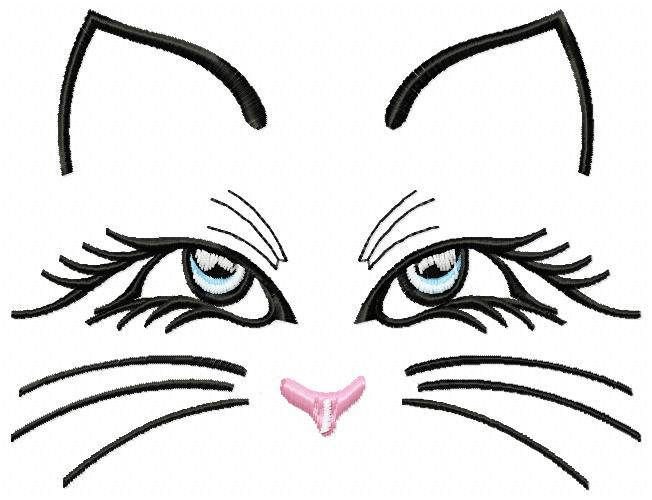 Кошачья мордочка трафарет