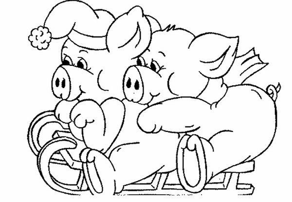 Поросенок раскраска