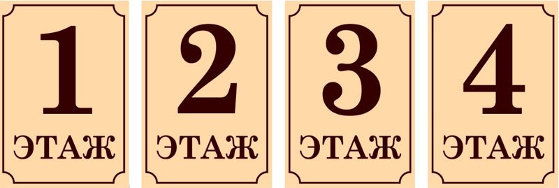 Табличка с номером этажа