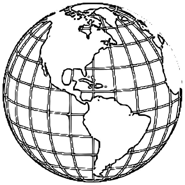 Глобус раскраска для детей