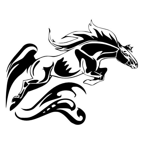 Трафарет для выжигания лошадь