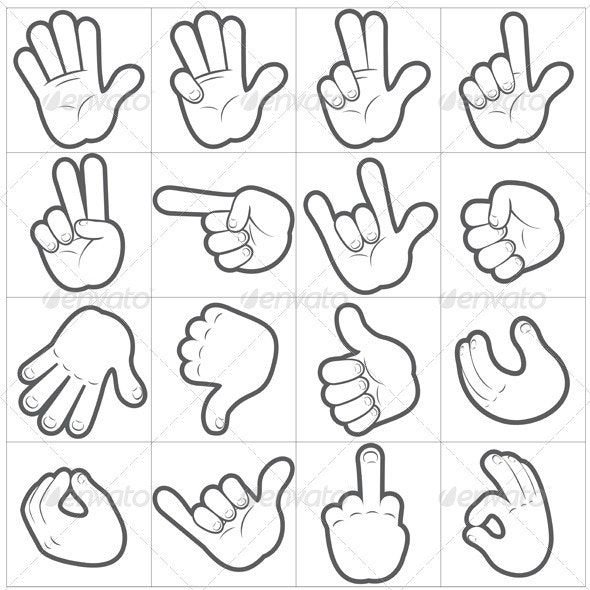 Рука раскраска