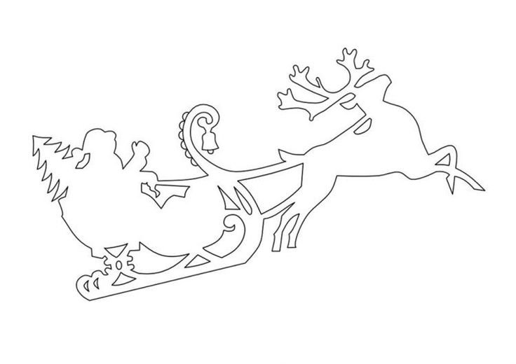 Новогодние олени с санями на окна