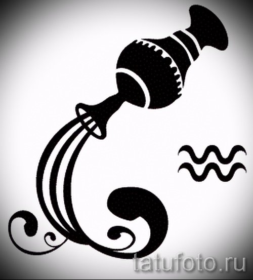 Тату знак зодиака Водолей