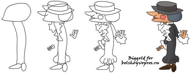 Шапокляк картинки раскраски