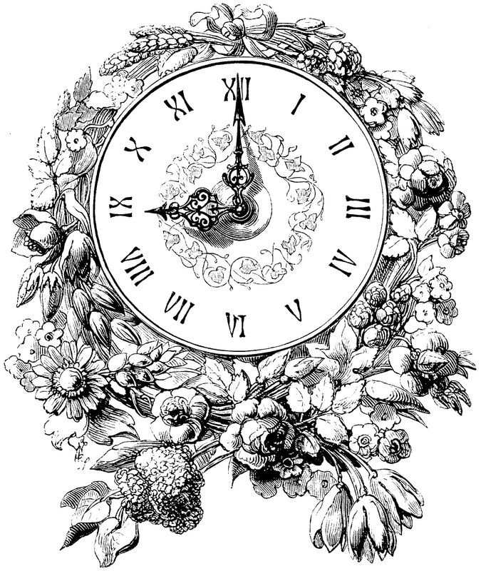 Векторные Винтажные часы