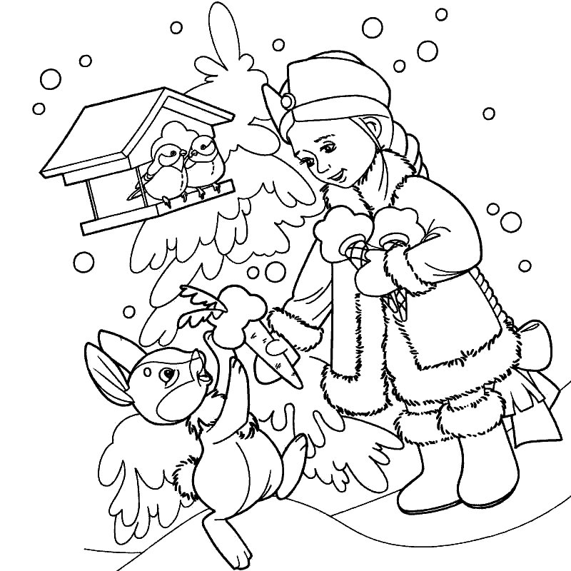 Раскраска "Снегурочка"