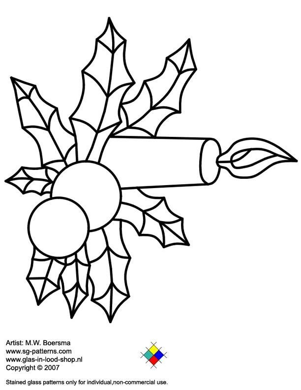 Новогодний витраж трафарет