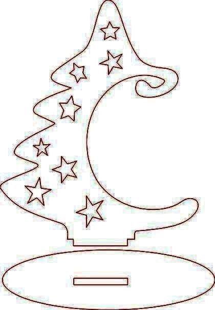Трафарет елки на подставке