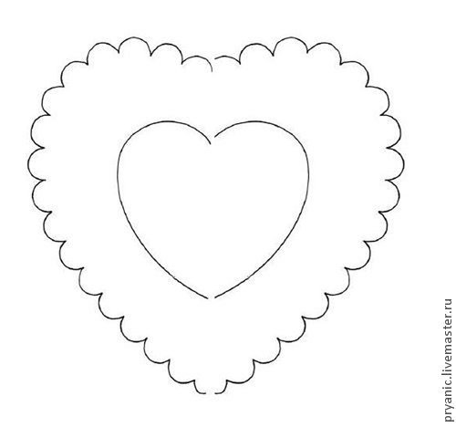 Сердце шаблон для пряника