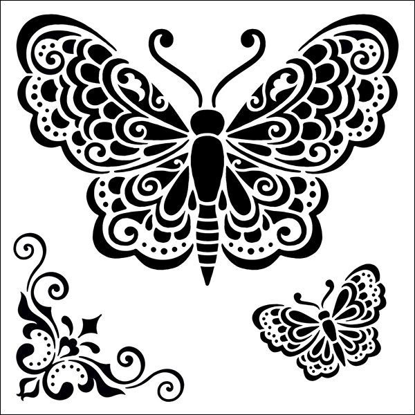 Трафареты бабочек для декора
