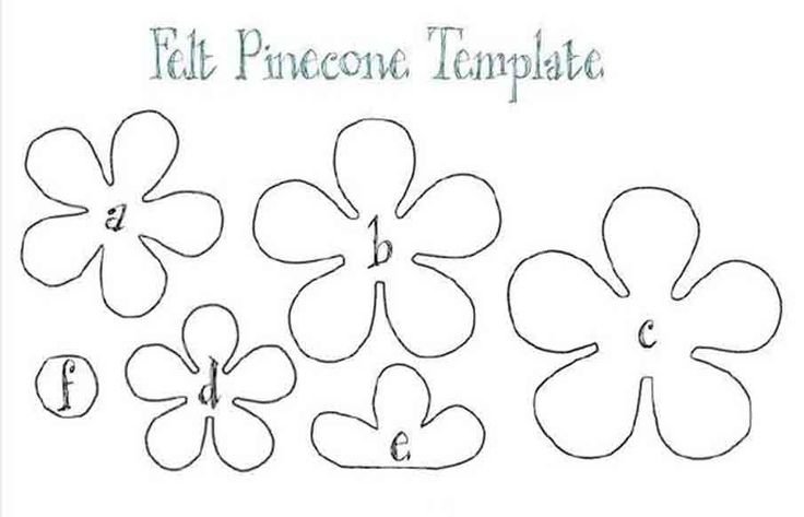 Выкройки цветов из фетра