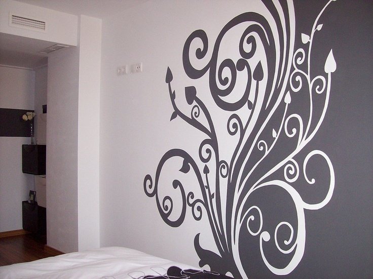 Узоры на стене краской