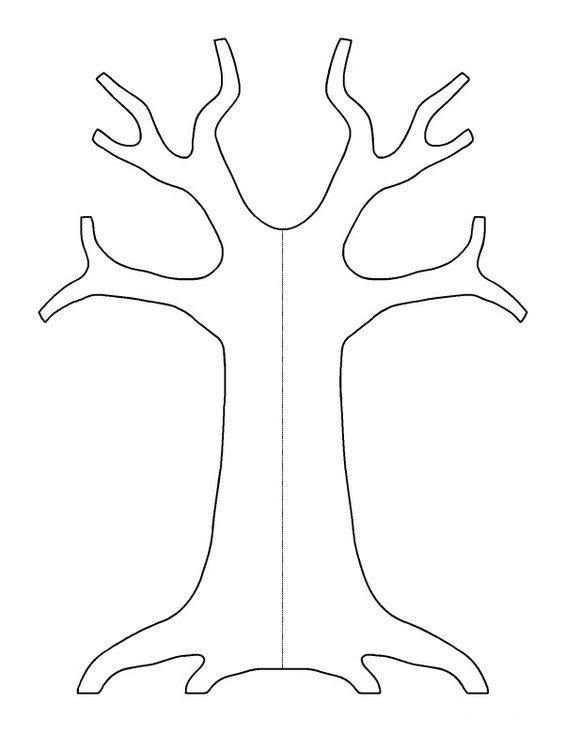 Трафарет объемного дерева