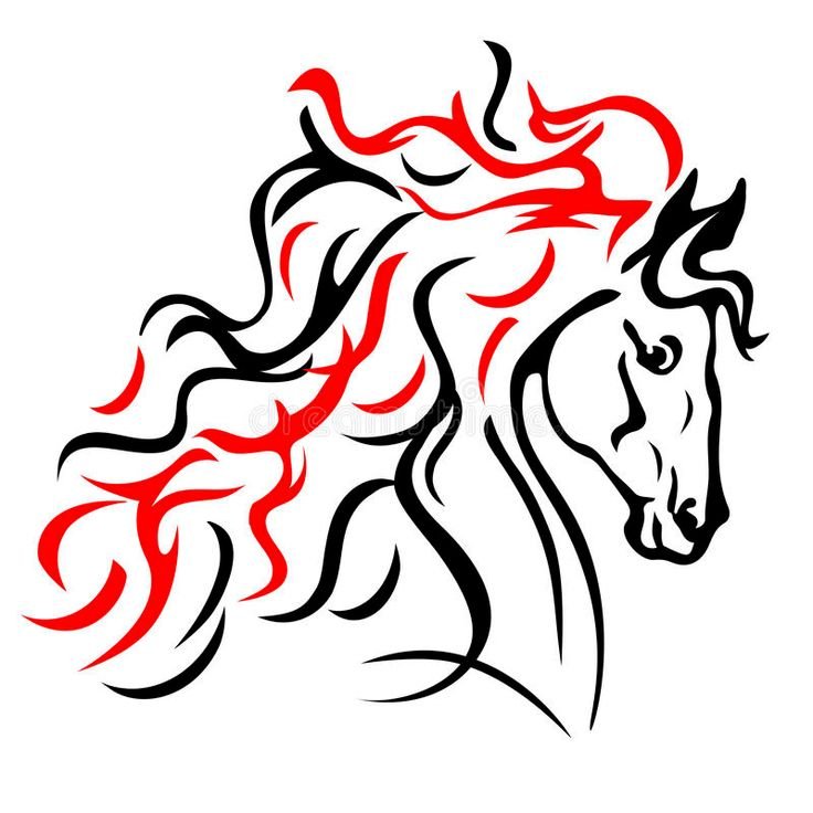 Огненный конь рисунок