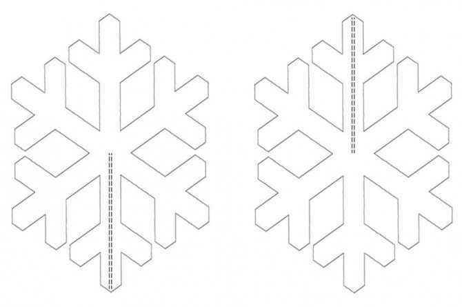 Трафарет для объемной снежинки