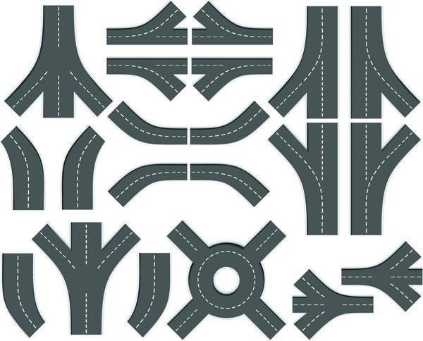 Дорога вид сверху вектор