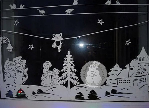 Композиция на окно к новому году