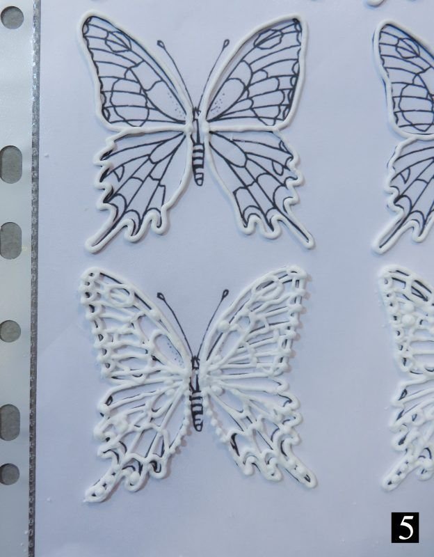 Трафарет бабочки для торта из шоколада