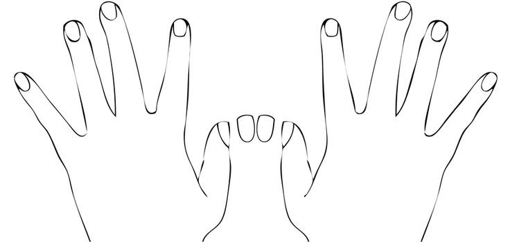 Трафарет руки с ногтями