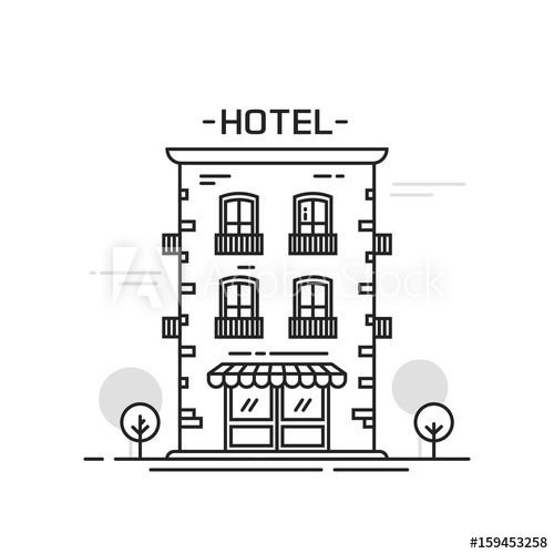 Вектор отель здание