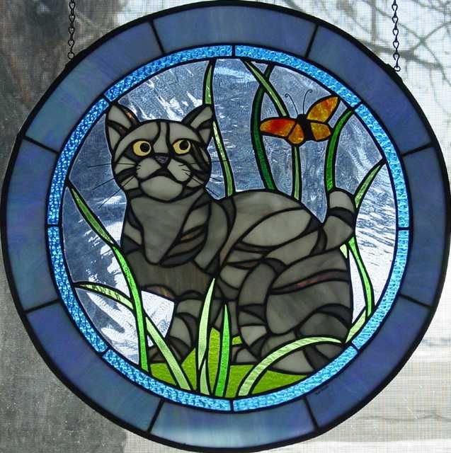 Кошечка витраж
