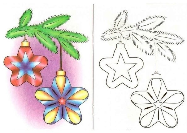 Елочные игрушки раскраска