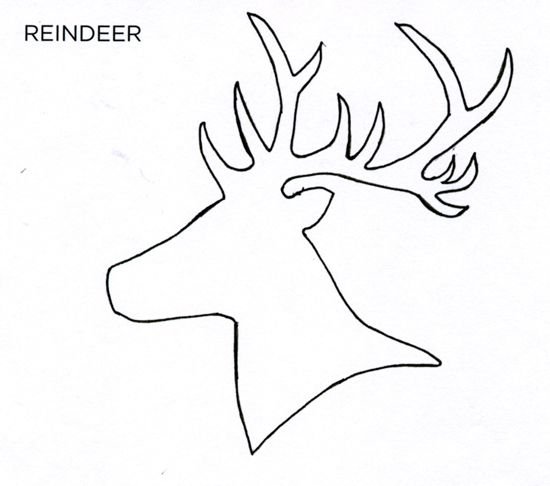 Трафарет оленя для вырезания