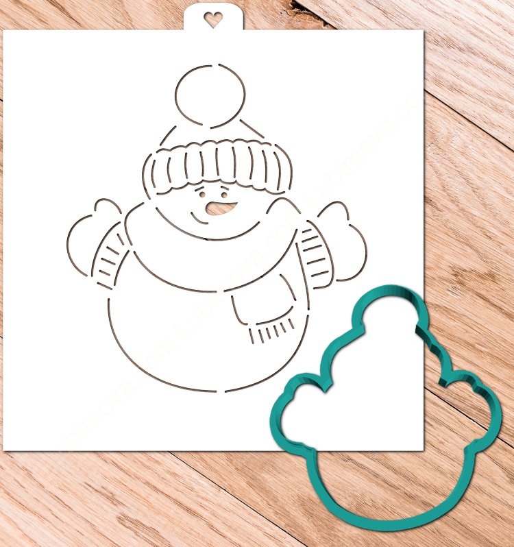 Пряничный Снеговик шаблон
