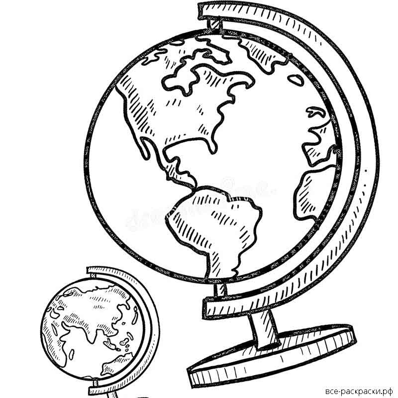 Раскрашенный Глобус для детей