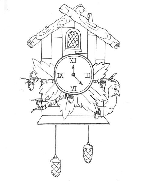 Часы раскраска для детей