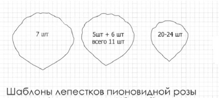 Лепестки роз выкройка