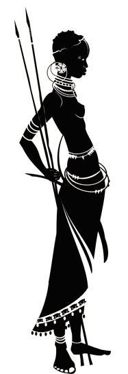 Силуэт африканской девушки