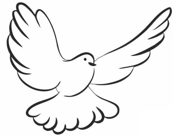 Трафарет голубя для вырезания