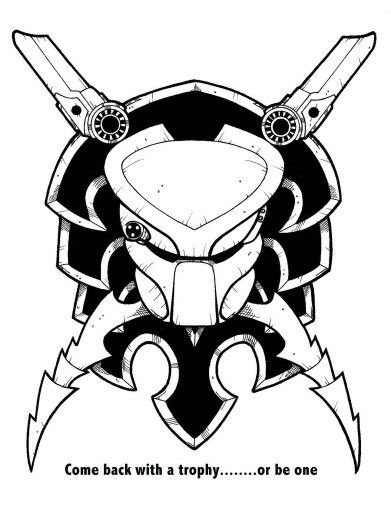 Хищник трафарет