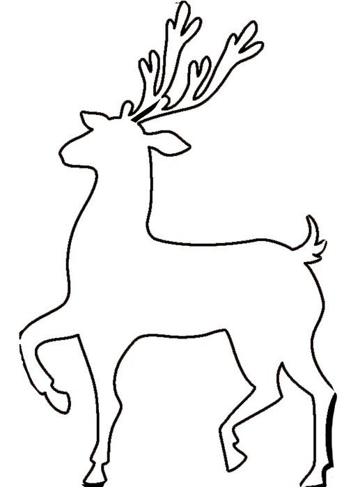 Олененок трафарет для вырезания