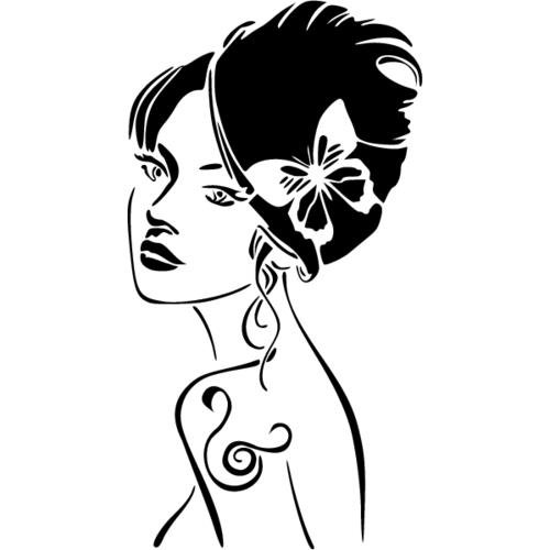 Силуэт лица девушки в профиль