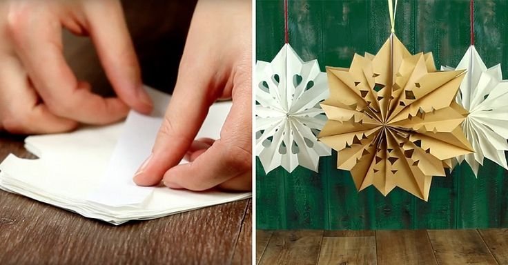 Снежинки из пакетов бумажных